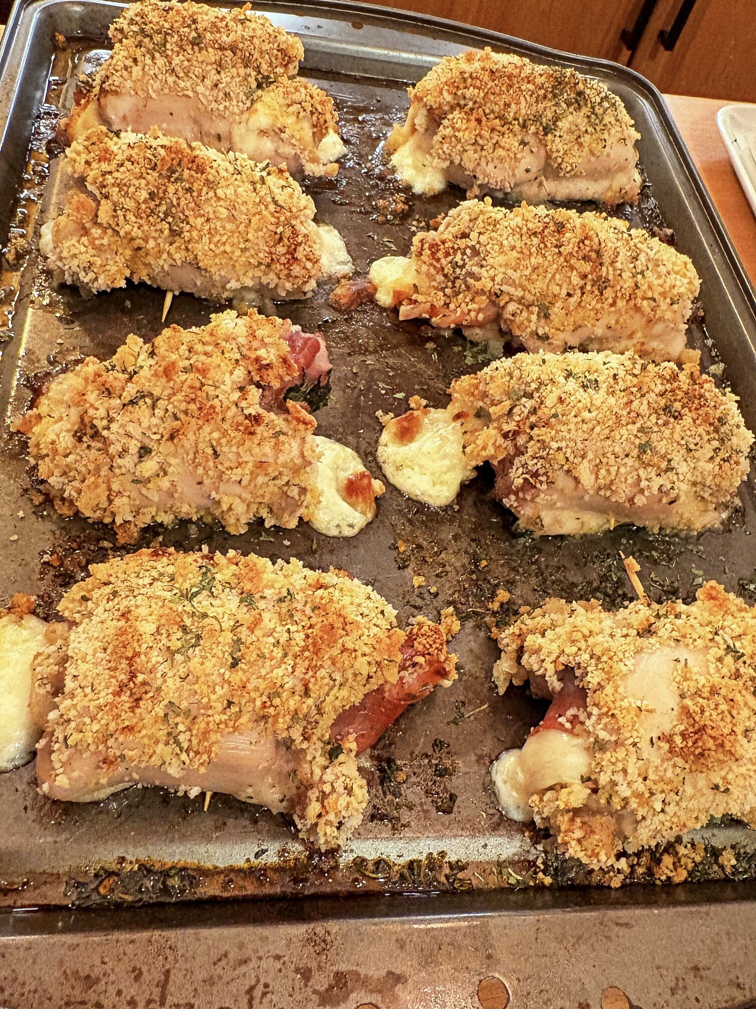 Crispy baked chicken & salad., view 3